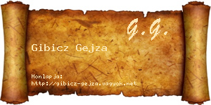 Gibicz Gejza névjegykártya